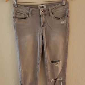 *SOLD* Paige | Distressed Grey Cutoff Jeans